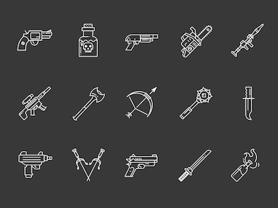 15 Weapons Icons