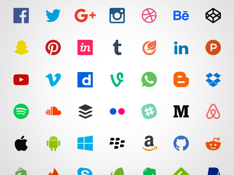 50 Free Flat Social Icons