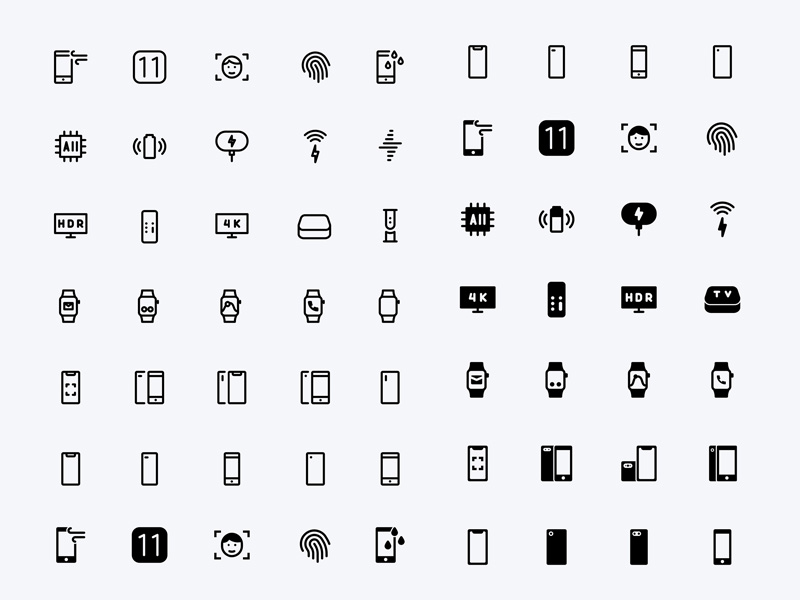 60 Apple Device Icons