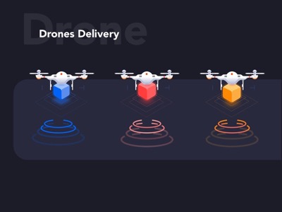 Drones Illustrations for Delivery App