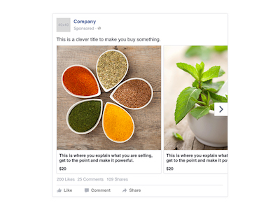 Facebook Desktop Carousel Ad Template