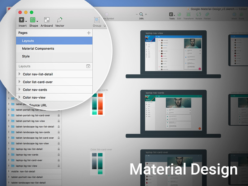 Material Design Template v2