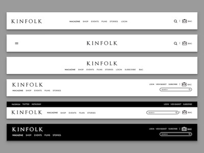 Kinfolk Magazine Header Variations