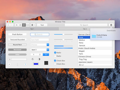 Mini macOS Sierra UI Kit