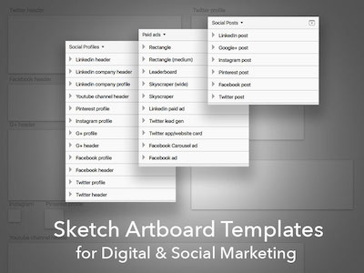 Artboard Templates for Social Marketing