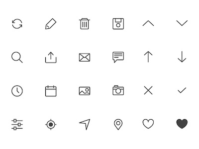 Minimal 1px Line Icon Set