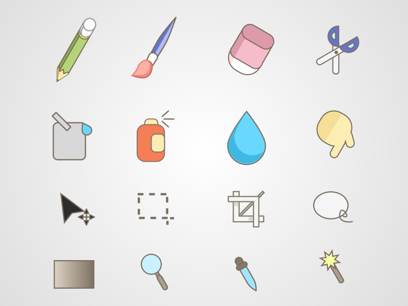 Paint Tools Icon Set