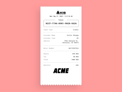 Payment Receipt Printout Template