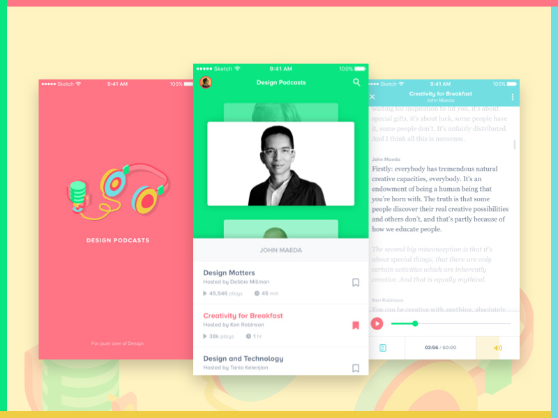 Design Podcast iOS App
