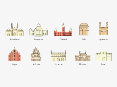 10 City Monument Icons