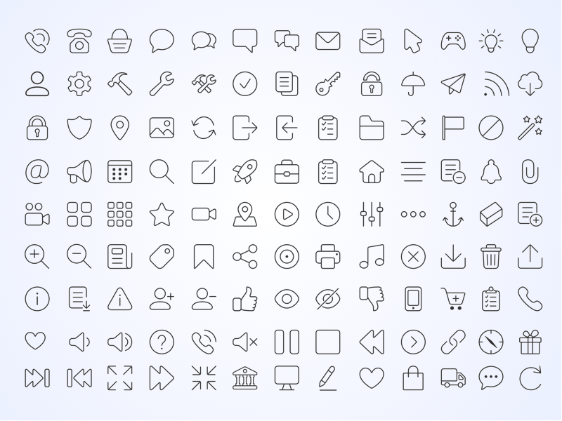 170 Web Line Icons