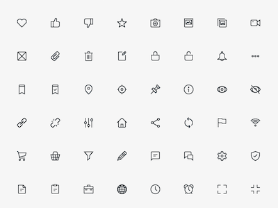 80 UI Outlined Icons