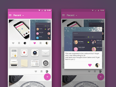 Material Dribbble Client UI