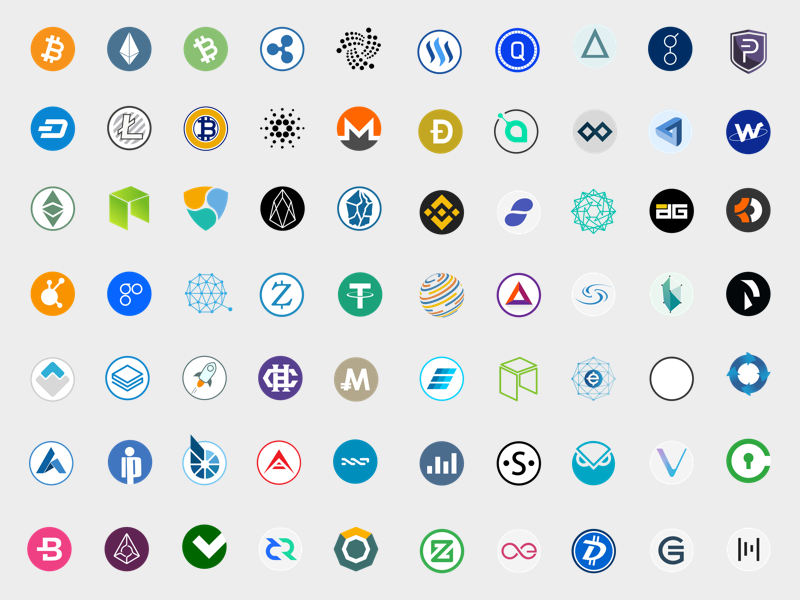 100 Cryptocurrency Icons