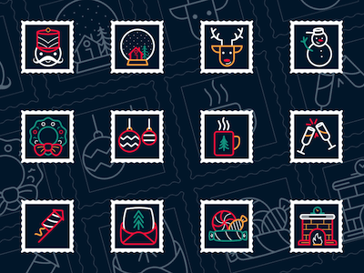 Christmas Stamp Icons