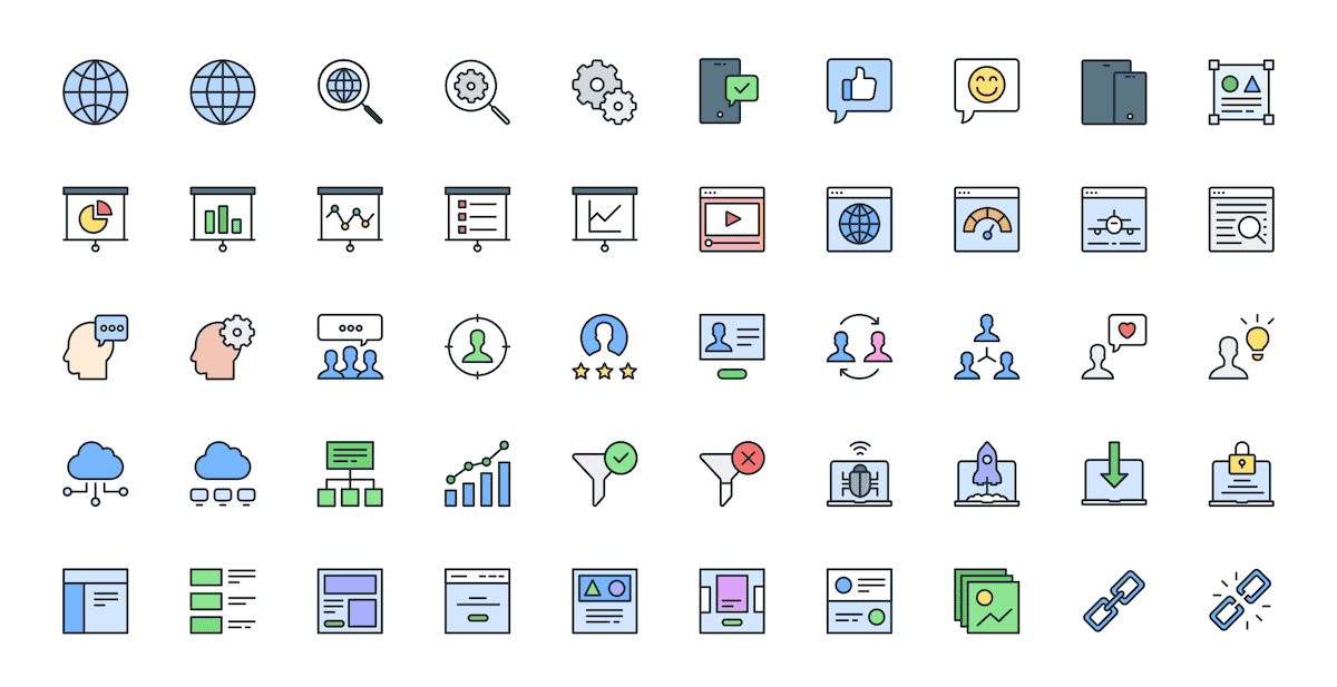 Colorful Icons - 15 Web & seo