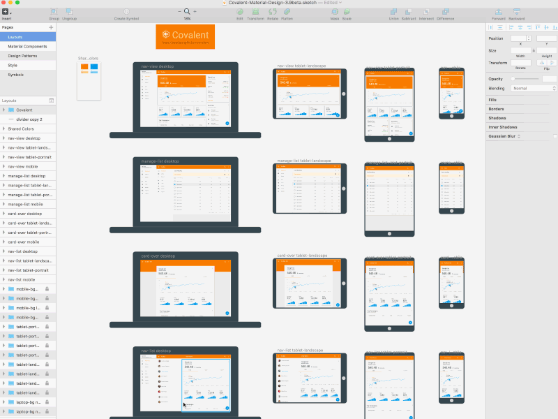 Covalent Material Design UI Kit