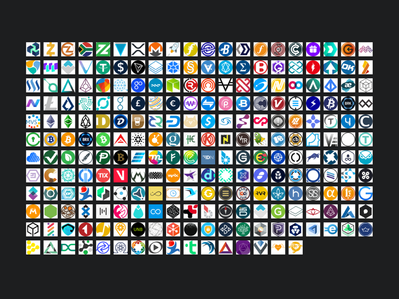 236 Cryptocurrency Icons and Logos