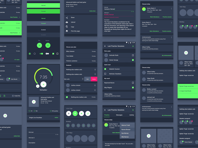 Material Dark UI Kit