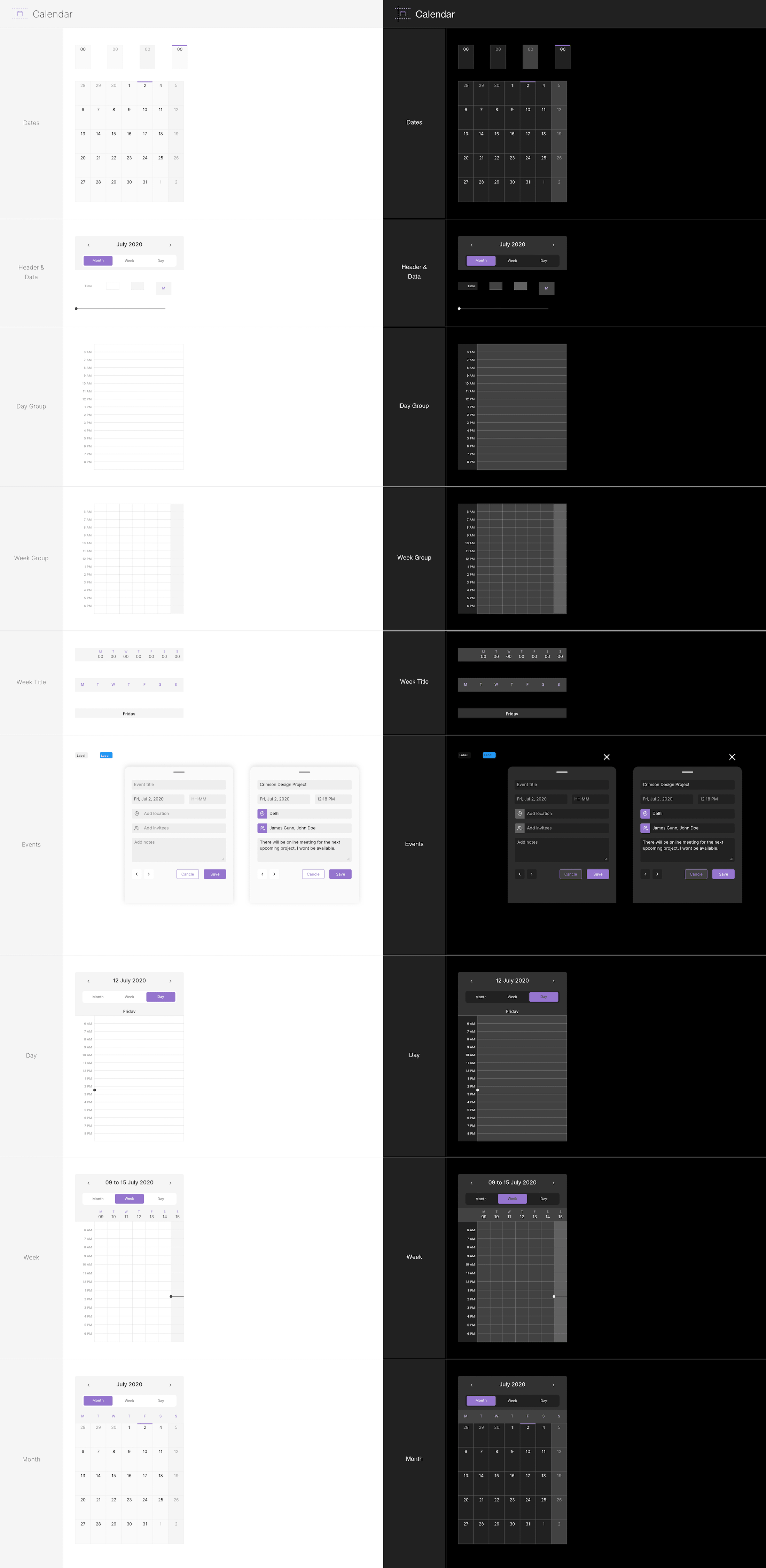 Elements - Mobile Calendar