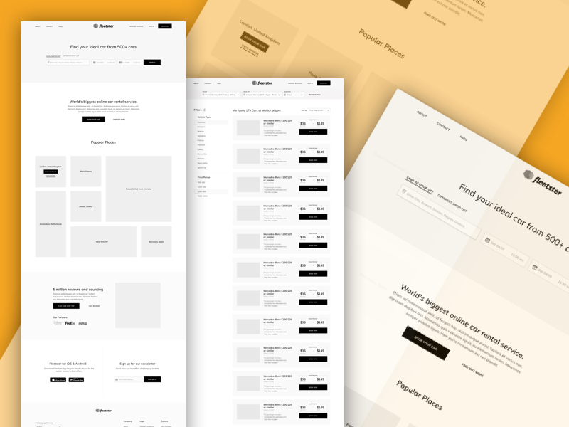 Fleetster Wireframe Kit