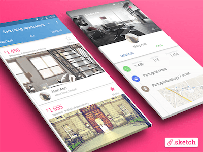 Apartments Search App in Material Design Style