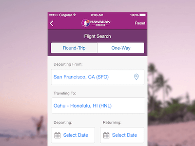 Hawaiian Airlines iOS Redesign