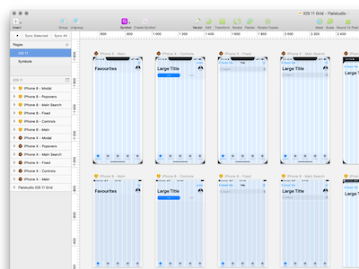 iOS 11 Grid Template