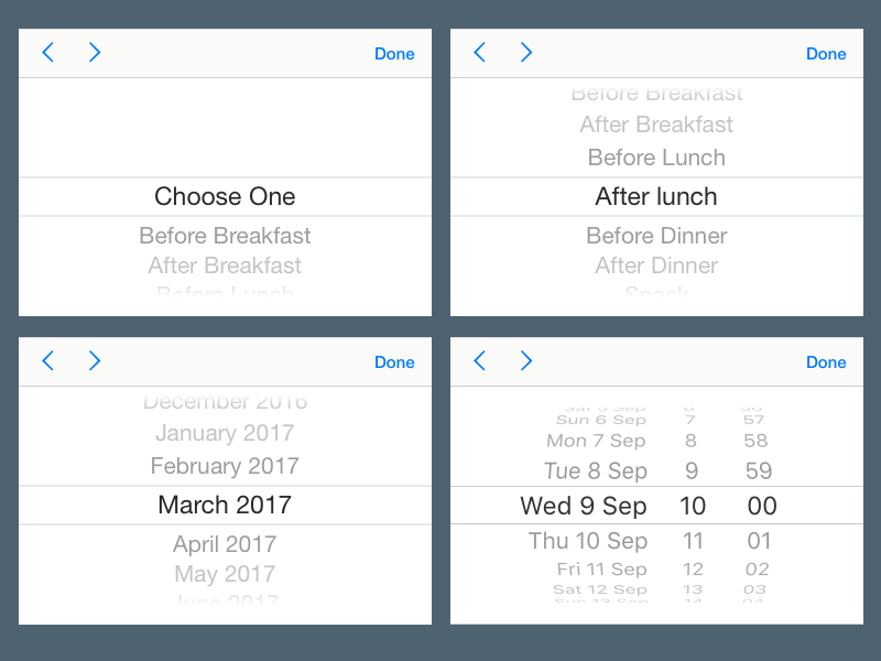 iOS 11 UI Picker Symbols