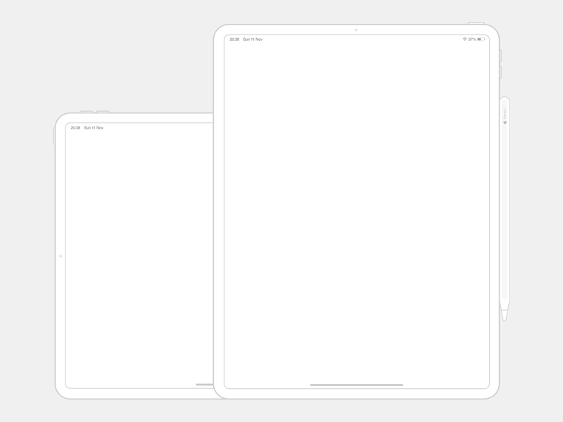 iPad Pro Wireframe Mockup 