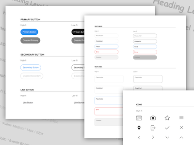 Basic low-fi and high-fi wireframe