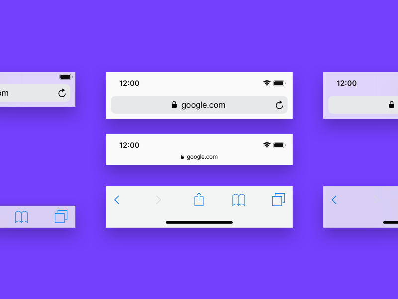 Mobile Browser Bars Mockup