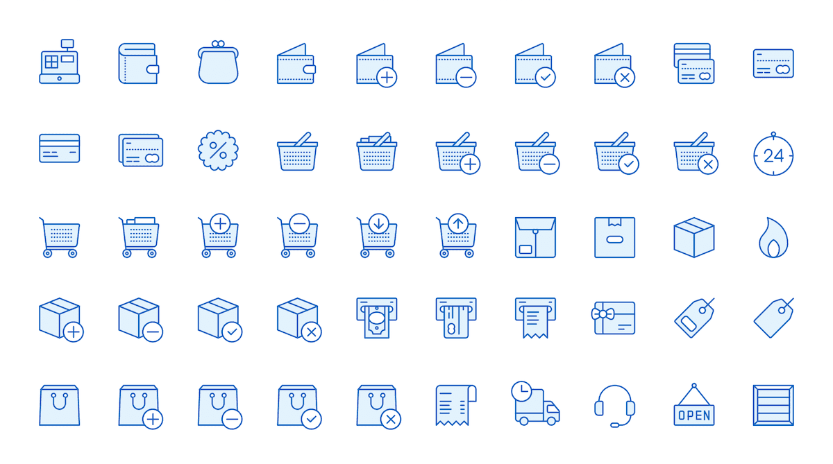 Monochrome Icons - 02 E-commerce