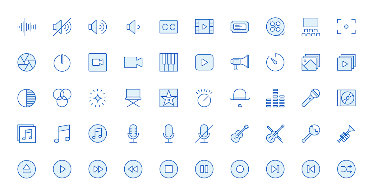 Monochrome Icons - 03 Multimedia