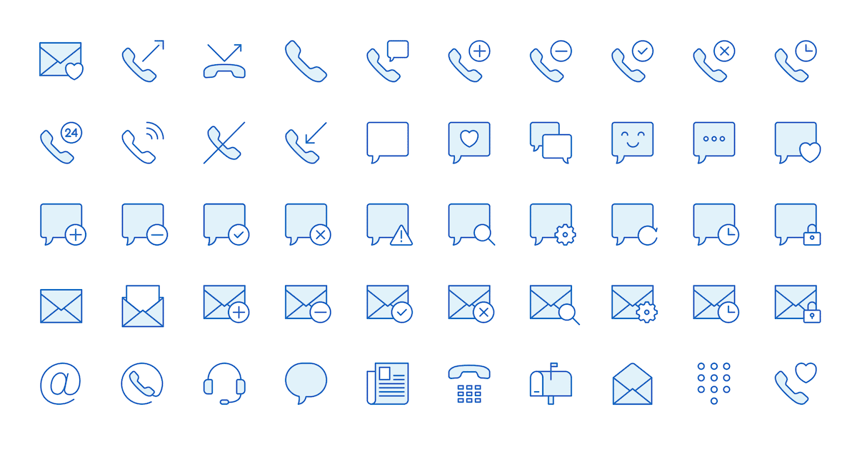 Monochrome Icons - 08 Communications