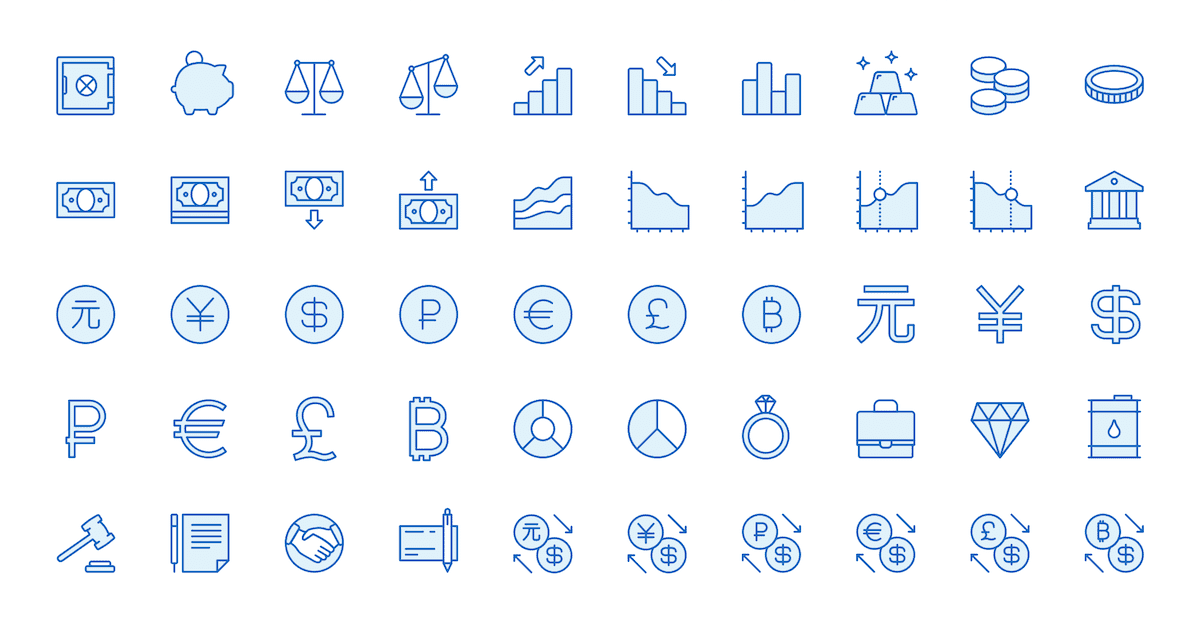 Monochrome Icons - 09 Business & Finance