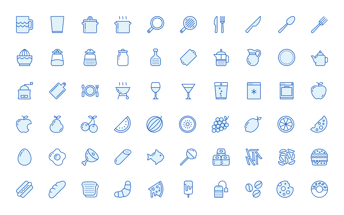 Monochrome Icons - 11 Food