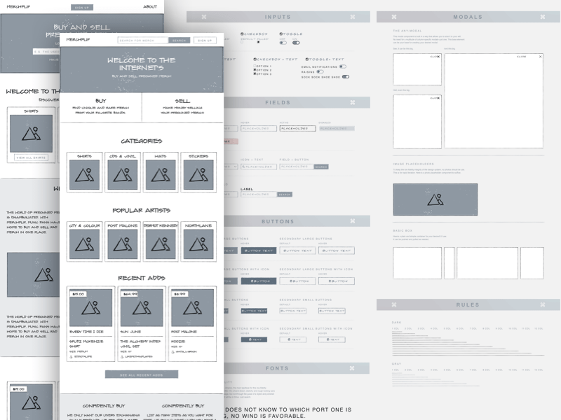 Low Fidelity Wireframing System