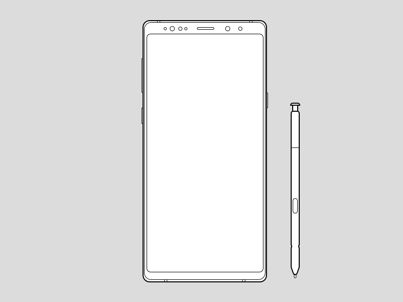 Samsung Galaxy Note9 Wireframe