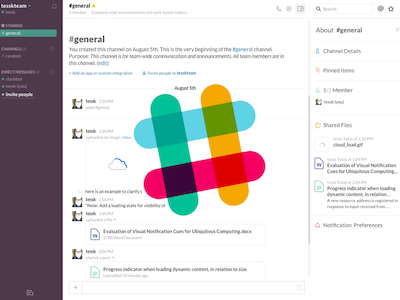 Slack UI - Channels and Modal