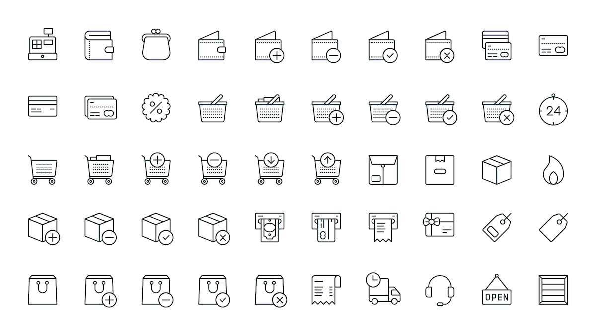 Stroke Icons - 02 E-commerce