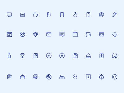 36 Tiny Line Icons