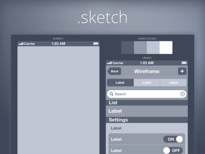 Wireframe iPhone DarkBlue